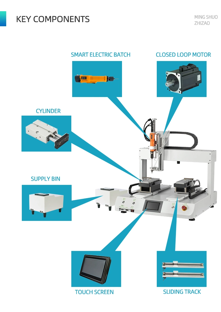 Desktop Screw Blowing Feeding Robotic Fastening Machine with Enclosure and Curtain Sensor/Electric Tool/Automatic Feeder/Fastening Robot