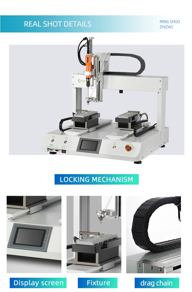 Desktop Screw Blowing Feeding Robotic Fastening Machine with Enclosure and Curtain Sensor/Electric Tool/Automatic Feeder/Fastening Robot