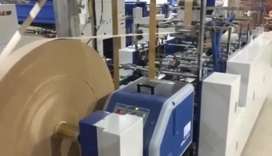 Macchina per la produzione di sacchetti di carta Kraft con fondo quadrato per lo shopping artigianale in cemento marrone completamente automatica di marca Zenbo